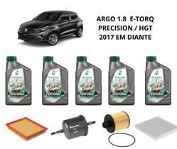 Kit revisão troca de oleo fiat argo 1.8 2017 diante selenia