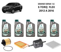 Kit revisao troca de oleo grand siena 1.6 12 à 2016 selenia