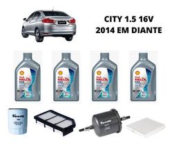 Kit revisão troca de oleo honda city 1.5 2014 diante shell