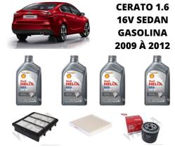Kit revisão troca de oleo kia cerato 1.6 16v 2009 a 2012 Kit revisão troca de oleo kia cerato 1.6 16v 2009 a 2012