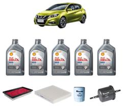Kit revisão troca de oleo nissan livina tiida 1.8 2009 shell