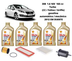 Kit revisão troca de oleo peugeot 308 1.6 thp turbo