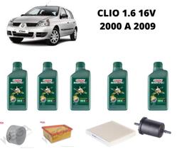 Kit revisao troca de oleo renault clio 1.6 16v 00 a 2009 Kit revisao troca de oleo renault clio 1.6 16v 00 a 2009