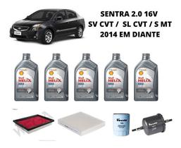 Kit Revisao Troca De Oleo Sentra 2.0 16v 2014 Diante Shell