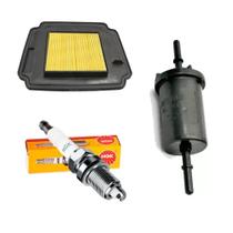 Kit revisao vela ngk e filtro ar e filtro honda biz 125 2011/2019 flex