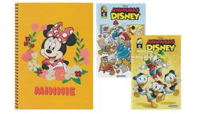 Kit Revistas em Quadrinhos Disney + Caderno Capa Dura