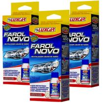 Kit Revitalizador Farol Luxcar Automotivo Liquido Renovador Brilho Limpador Removedor Amarelado