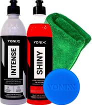Kit Revitalizador Restaurado Renovador de Plasticos Internos Intense + Pneu Pretinho Super Brilho Shiny 500ml Vonixx