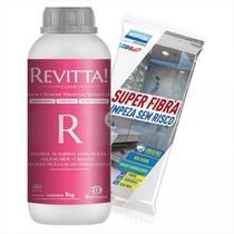 Kit Revitta clean - Limpa manchas superficiais - Porcelanato, cerÂmica + super fibra