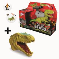 kit Rex Attack Lança Míssel + Fantoche Cabeça Tiranossauro