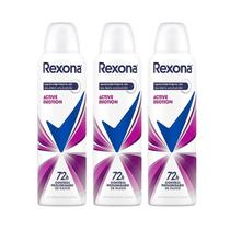 Kit Rexona Aerosol Active Emotion 150ml 3 unid Kit Rexona Aerosol Active Emotion 150ml 3 unid