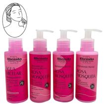 Kit Rhenuks Rosa Mosqueta Hidratação Facial Intensa com Ácido Hialurônico 4 Itens