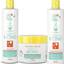 Kit rícino - shampoo + máscara 300g + condicionador - love potion