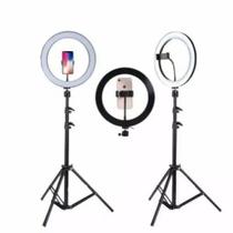 Kit Ring Light 10 Polegadas Tripé Youtuber Selfie Pro