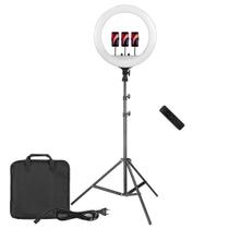 Kit Ring Light 45cm LED + 3 Suportes de Celular + Tripé 2m - TUDOPRAFOTO