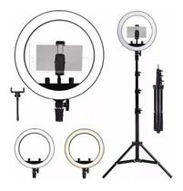 Kit Ring Light Luz Led Anel 26cm Selfie + Tripé 1,8m com Controle Profissional