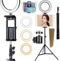 Kit Ring Light Luz Led Anel Iluminador Tripé Suporte Apoio
