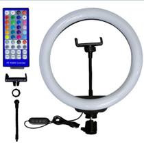 Kit Ring Light Luz Led Colorida Suporte Celular 10 Polegadas