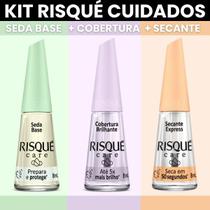 Kit Risque Cuidados Seda Base Extra Brilho Secante Express Kit Risque Cuidados Seda Base Extra Brilho Secante Express