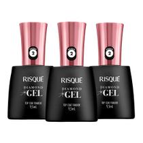 Kit Risqué Diamond Gel Top Coat Fixador 9,5ml - 3 Unidades