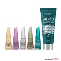 Kit Risqué + Paixão & Bridgerton Metálicos + Loção Mãos - 6 UN
