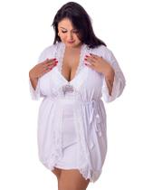 Kit Robe Camisola Amamentação Pós Parto Plus Size