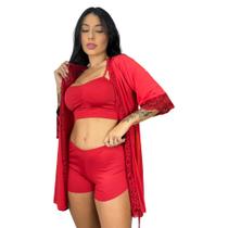 Kit Robe Kimono com Top Doll Feminino Lully 040_834