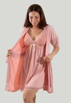 Kit Robe Luxo Manga Curta + Camisola Amamentação Renda Sexy Kit Robe Luxo Manga Curta + Camisola Amamentação Renda Sexy