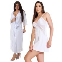 Kit Robe Noiva Roupão Hobe Camisola Sensual Sexy Com Tule Kit Robe Noiva Roupão Hobe Camisola Sensual Sexy Com Tule