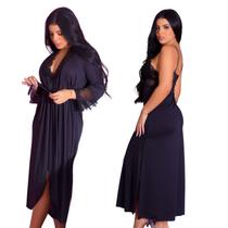 Kit Robe Roupão e Camisola Amamentação Recorte Romântico Longos Vestido de Dormir Confortável Prático