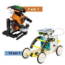 Kit Robô 13 Em 1 + Robô 7 Em 1 Brinquedo Energia Solar
