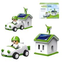 Kit Robo Carrinho E Casa Solar Brinquedo Infantil Recarrega