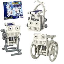 Kit robo solar 3 em 1 educativo infantil para montagem em casa ou escola