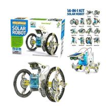 Kit robo solar montagem 14 em 1 gigante brinquedo robotica iniciante educacional projeto - MAKEDA