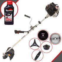 Kit Roçadeira 5 Em 1 Kawashima KW52-LE À Gasolina 52cc Ideal Para Todos os Tipos de Trabalhos Com Carretel de Nylon, Lâmina 2 Pontas, Lâmina 3 Pontas, Lâmina 40 Dentes, Lâmina 80 Dentes + ÓLEO TOYAMA Kit Roçadeira 5 Em 1 Kawashima KW52-LE À Gasolina 52cc Ideal Para Todos os Tipos de Trabalhos Com Carretel de Nylon, Lâmina 2 Pontas, Lâmina 3 Pontas, Lâmina 40 Dentes, Lâmina 80 Dentes + ÓLEO TOYAMA