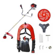 Kit roçadeira a gasolina lateral toyama rt52l-b 52cc 2.0hp 2t com carretel nylon e 2 lâminas