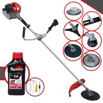 Kit Roçadeira Profissional Anmax CG430-P À Gasolina 43cc 2HP 9.000rpm + ÓLEO TOYAMA 2T Com Carretel de Nylon + Faca 2 Pontas + Faca 3 Pontas + Faca 40 Dentes + Faca 80 Dentes + Escova de Aço Circular