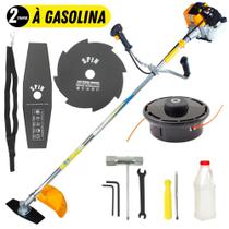 KIT Roçadeira Profissional Vulcan VR430S 2T 43CC + Faca 8 Pontas Furo 25mm Tamanho 200mm Esp.1,5mm