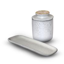 Kit Rocamboleira Pequena e Manteigueira Francesa De Cerâmica