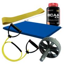 Kit Roda + Colchonete + Rubber Band + Extensor + Bcaa Kit Roda + Colchonete + Rubber Band + Extensor + Bcaa