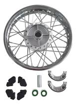 Kit Roda Traseira Biz 125 Biz 100 Aro Raios Cubo Montado Prateado Kit Roda Traseira Biz 125 Biz 100 Aro Raios Cubo Montado Prateado