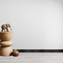 Kit Rodapé de Poliestireno Liso 5 Barras de 10cm x 240cm Rende 12 Metros Polipro