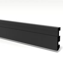 Kit Rodapé de Pvc 10 Barras com Canaletas de 10 Unidade - Preto