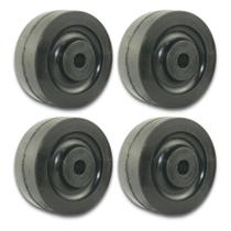 Kit Rodas 414 (4pol) Borracha p/ Carrinhos Plataforma (4 UN)