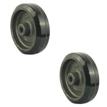Kit Rodas 514 (5 pol) Ferro e Borracha para Carrinhos (2 UN) Kit Rodas 514 (5 pol) Ferro e Borracha para Carrinhos (2 UN)