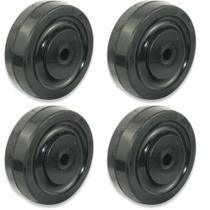 Kit Rodas 514 (5pol) Borracha p/ Carrinhos Plataforma (4 UN) Kit Rodas 514 (5pol) Borracha p/ Carrinhos Plataforma (4 UN)
