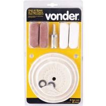 Kit Rodas De Pano Para Polimento Aco Inox Com Pasta 8pecas - Vonder Kit Rodas De Pano Para Polimento Aco Inox Com Pasta 8pecas - Vonder