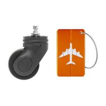Kit Rodinha mais Tag de Bagagem Laranja