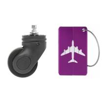 Kit Rodinha mais Tag de Bagagem Roxo