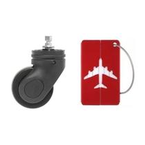 Kit Rodinha mais Tag de Bagagem Vermelho